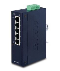 De Planet IGS-501T 5 poort 10/100/1000T industriële Gigabit Switch -40~+75 graden bereik - uit voorraad leverbaar bij shop4power.nl