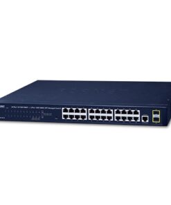 De Planet GS-4210-24T2S 24 poorts Layer 2 managed Gigabit Ethernet Switch met 2 SFP interfaces, op voorraad bij Shop4power.nl
