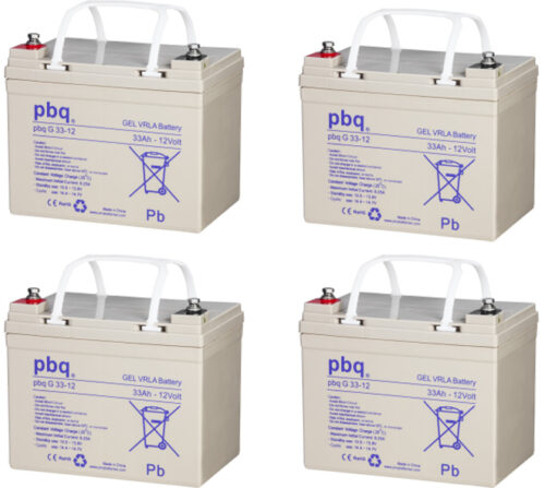 Cyclische GEL accu 4 stuks 33Ah van shop4power