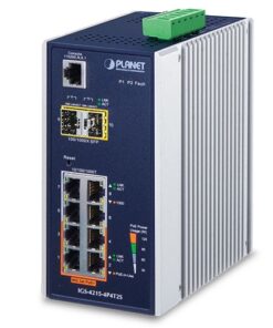 De Planet IGS-4215-4P4T2S 4-poort 10/100/1000T High Power POE en 4-poort 10/100/1000T en 2-poort 100/1000X SFP Industriële managed Din Rail switch is uit voorraad leverbaar bij shop4power.nl DE Planet distributeur van de Benelux