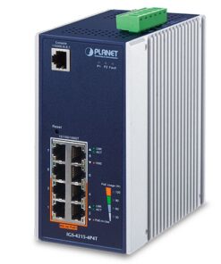 De IGS-4215-4P4T industriële 8 poort managed switch met 4-poort POE+ is uit voorraad leverbaar bij shop4power.nl