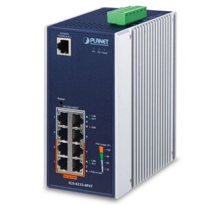De IGS-4215-4P4T industriële 8 poort managed switch met 4-poort POE+ is uit voorraad leverbaar bij shop4power.nl