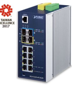 De Planet IGS-5225-8T2S2X industriële L3 8-poort 10/100/1000T + 2-poort 1G/2.5G SFP + 2-poort 10G SFP is uit voorraad leverbaar bij shop4power.nl dè Planet distributeur van de Benelux.