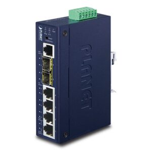 De IGS-5225-4T2S industriële 4-poort Gb + 2-poort 100/1000X SFP managed switch is uit voorraad leverbaar bij shop4power.nl