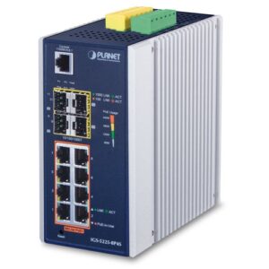 De Planet IGS-5225-8P4S 8 poort Highpower POE industriële Gigabit Layer 2+ Switch met 4 SFP+ poorten is uit voorraad leverbaar bij shop4power