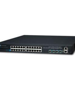 De stackable managed switch Planet SGS-6341-24T4X Layer 3 24-poorts 10/100/1000T + 4-poort 10G SFP+ is uit voorraad leverbaar bij shop4power.nl