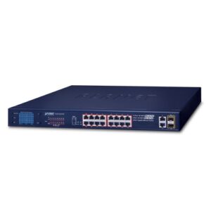 De Planet FGSW-2022VHP 12-poort PoE+ - 4-poort PoE++ - 2-poort Gigabit TP - 2-poort SFP Ethernet Switch met LCD management is uit voorraad leverbaar bij shop4power.nl