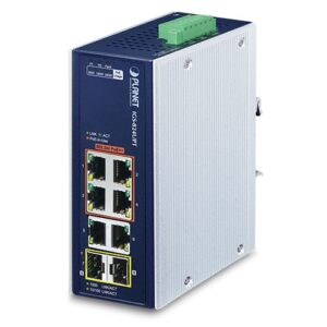De Planet IGS-824UTP 4 poort POE + 2 poort T en 2 poort SFP industriële switch met Ultra POE is uit voorraad leverbaar bij shop4power