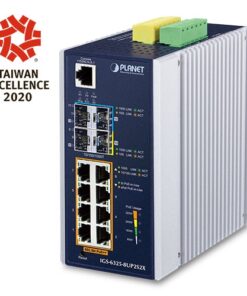 De Planet IGS-6325-8UP2S2X Industriële L3 10/100/1000T 802.3bt POE+ switch met 2 poort 1G/2,5G SFP en 2 poort 10G SFP+ managed switch is uit voorraad leverbaar bij shop4power.nl