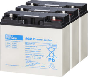 Deze set bestaat uit 3 stuks 12Volt 20Ah met Extreme hoge kwaliteit blokken, uit voorraad leverbaar bij shop4power, de distributeur van Intercel