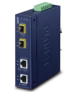 De PLanet IGT-2205AT industrial 2 port 10/100/1000T to 2 port 100/1000/2500X SFP media converter in stock with shop4power.nl