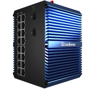 De Scodeno XPTN-9000-65-2GX16GT-X industriële 16 poorts Gigabit T en 2 poorts Gigabit SFP switch is uit voorraad leverbaar bij shop4power, dé Exclusieve importeur van Scodeno switches