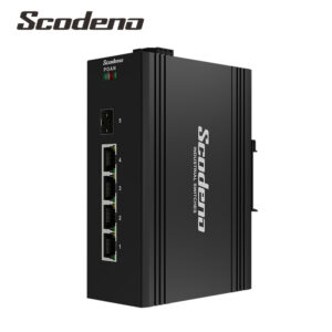 De Scodeno XPTN-9000-65-1GX4GP industriële Din-rail Switch met 4 poorten 10/100/1000BASE-T met 802.3af en at Power over Ethernet en 1 poort 1000BASE-X SFP is EXCLUSIEF voor de Benelux uit voorraad leverbaar bij shop4power.nl