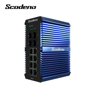 De Scodeno Industriële 8-poort Gigabit RJ45 en 4-poort Gb SFP unmanaged switch is uit voorraad leverbaar bij de EXCLUSIEVE Scodeno importeur van de Benelux!