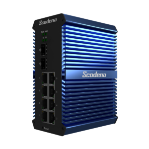 Bij de Exclusief distributeur in de Benelux verkrijgbaar is de Scodeno industriële Managed Din-Rail switch met 2 poort 1000X SFP en 8 poort 10/100/1000T High Power PoE uit voorraad leverbaar bij Shop4power.nl