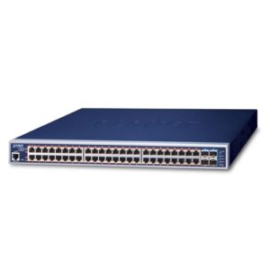 De Planet GS-5220-48P4X L3 48-poort PoE+ met 4-poort 10G SFP is uit voorraad leverbaar bij shop4power.nl, dé distributeur van de Benelux.