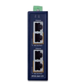 De Planet IPOE-260 Industriële 2-poort High power PoE injector