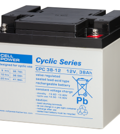 De Cellpower CPC38-12 12Volt 38Ah cyclische batterij is bij shop4power uit voorraad leverbaar.
