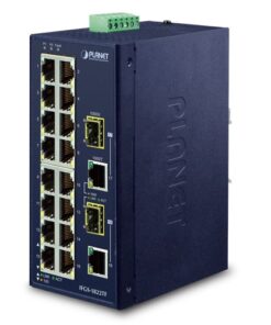De Planet IFGS1822TF industriële DIN-rail ethernet switch