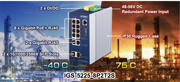 Planet IGS-5225-8P2T2S industrial switch