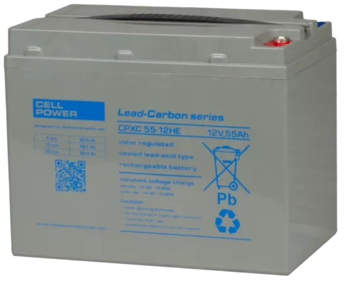 De Cellpower CPXC55-12HE Lood Carbon batterij