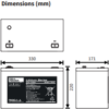 De Cellpower CLN70-24 Lithium accu afmetingen