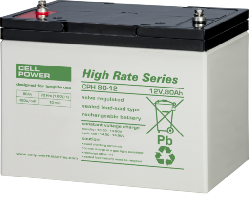 Cellpower CPH80-12 High Rate AGM batterij 10-12 jaar